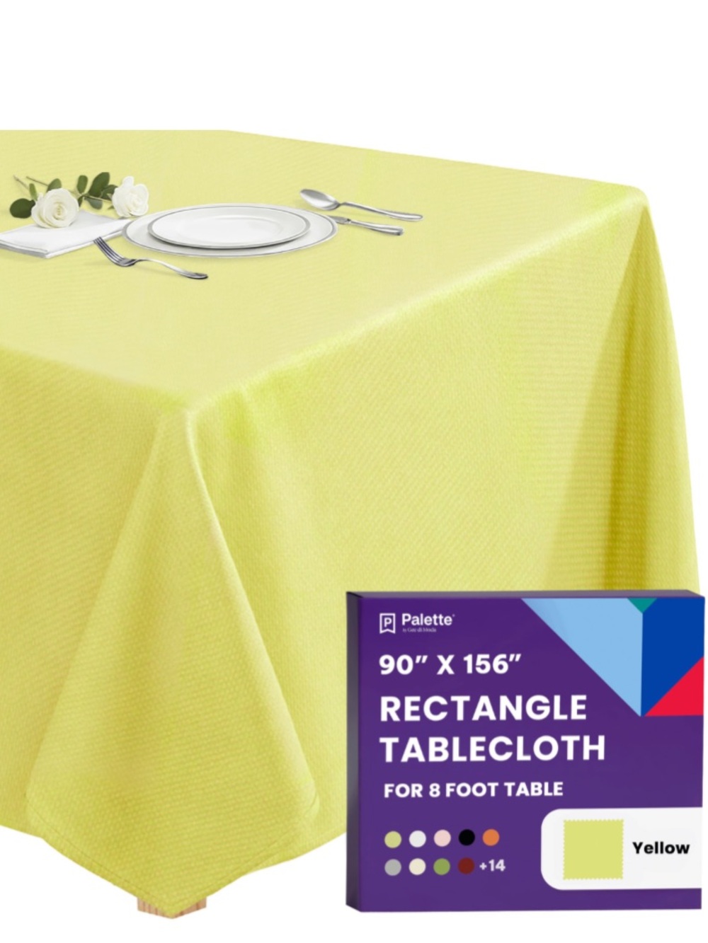 Classic Tablecloth Heavyweight Washable Rectangular 90x156” - YELLOW